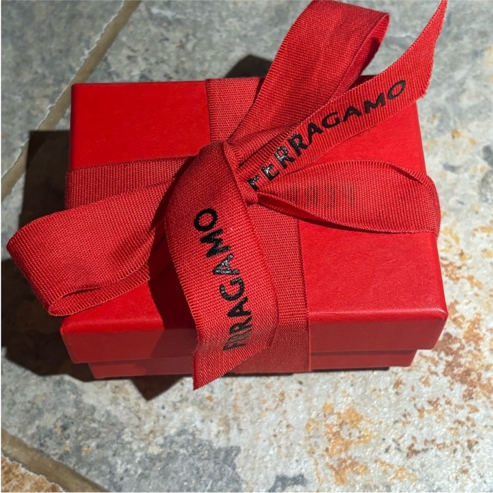 Salvatore Ferragamo Gold Crystal Stud Earrings - Picture 3 of 4